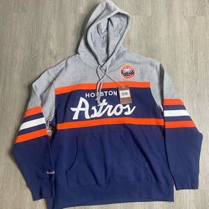 Houston Astros Mitchell & Ness Hooded Sweatshirt Men’s Size XXLarge Blue MLB NWT